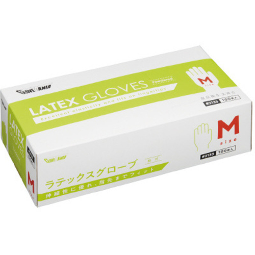 ラテックスグローブ　粉付　１箱（１００枚入）　Ｍサイズ