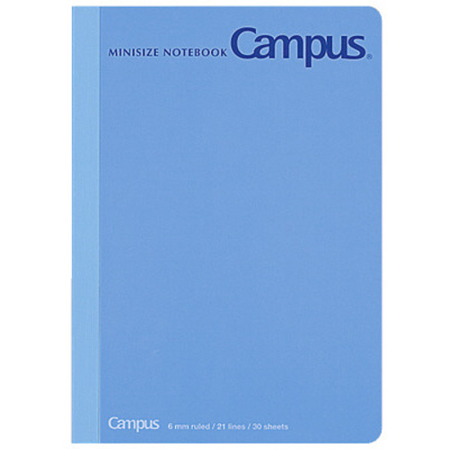 キャンパスミニサイズ５号Ａ６Ｂ罫３０枚　青　１冊
