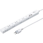 スリムタップ　ＵＳＢ充電機能付き（２Ｐ・８個口・１ｍ）　ＴＡＰ－ＳＬＩＭ８Ｕ－１　■お取り寄せ品
