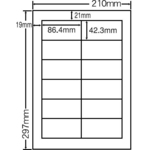 マルチタイプラベル　エコロジー再生紙ラベル　Ａ４（１２面）　５００シート　ＲＣＬ１１　■お取り寄せ品