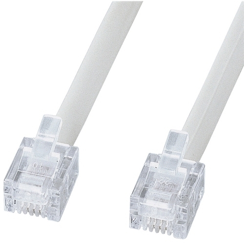 エコロジー電話ケーブル（ノーマル・ホワイト・１ｍ）　ＴＥＬ－ＥＮ－１Ｎ２　■お取り寄せ品