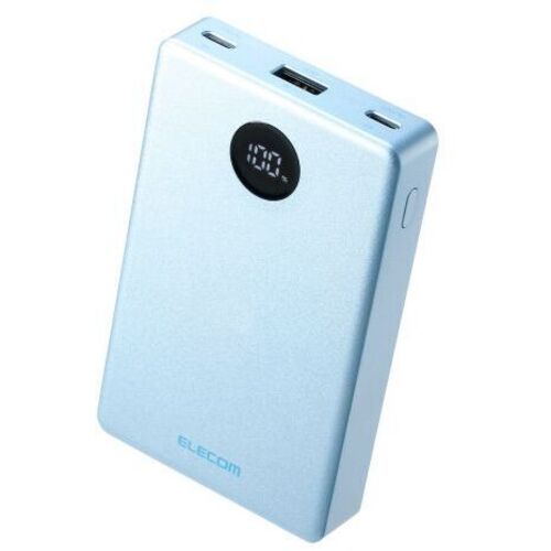 モバイルバッテリー／半固体Ｌｉ電池／１００００ｍＡｈ／ブルー　ＤＥ－Ｃ８６－１００００ＢＵ　■お取り寄せ品