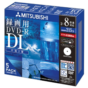 ＤＶＤ－Ｒ　８．５ＧＢ　ビデオ録画用ＤＬ規格準拠８倍速記録対応５枚ジュエルケース入ＩＪプリンタ対応　■お取り寄せ品