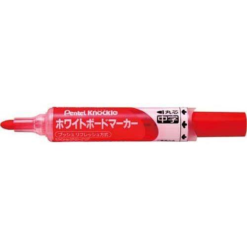 ホワイトボードマーカー　ノックル　中字丸芯　赤５本