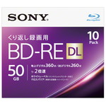 ビデオ用ＢＤ－ＲＥ　書換型　片面２層５０ＧＢ　２倍速　ホワイトワイドプリンタブル　１０枚パック　■お取り寄せ品