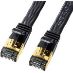 カテゴリ８フラットＬＡＮケーブル（ブラック・７ｍ）　ＫＢ－Ｔ８ＦＬ－０７ＢＫ　■お取り寄せ品