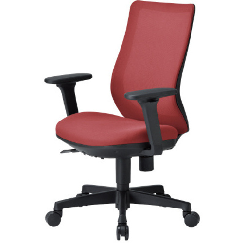ＯＡ３２００　ＢＫ　Ｍバック　レッド　肘付　【組立サービス付】