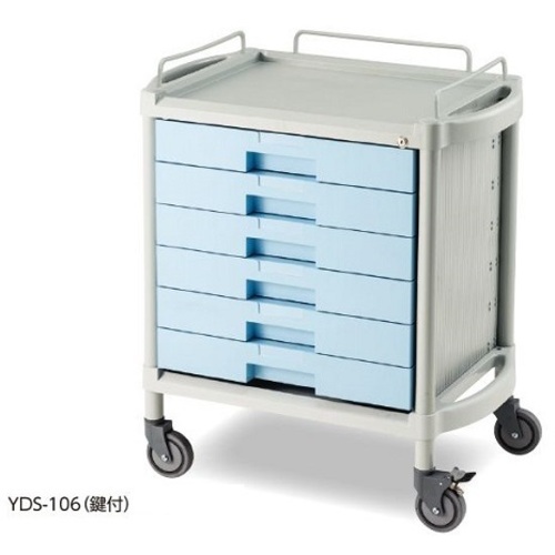 ユーティリティカート　鍵付き　浅型６段　ＹＤＳ－１０６　８－２４５９－０４