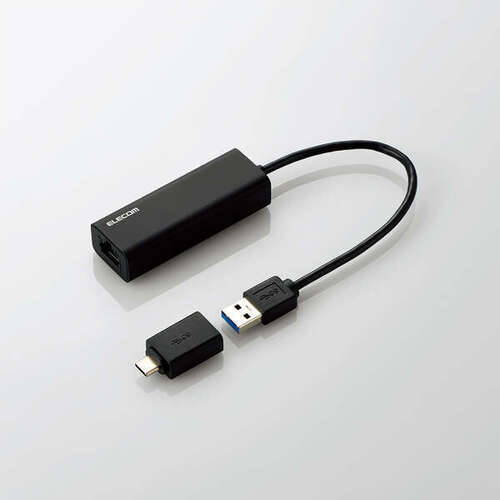 有線ＬＡＮアダプタ／２．５Ｇ対応／ＵＳＢ　Ｔｙｐｅ－Ｃ変換アダプタ付／ブラック　■お取り寄せ品