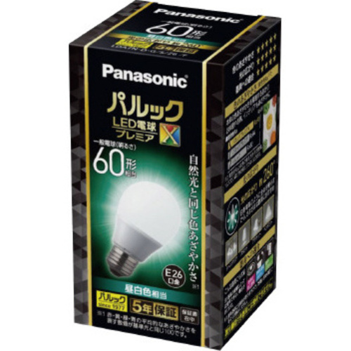 ＬＥＤ電球プレミアＸ　Ｅ２６全方向６０形昼白色&times;３
