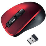 静音ワイヤレスブルーＬＥＤマウス（５ボタン・レッド）　ＭＡ－ＷＢＬ１５３Ｒ　■お取り寄せ品