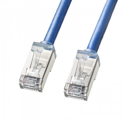 カテゴリ６Ａ　ＳＴＰ　ＬＡＮケーブル（超ショートブーツ・ブルー・０．５ｍ）　ＫＢ－Ｔ６ＡＳＢ－００５ＢＬ　■お取り寄せ品