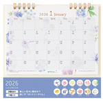 ２０２６卓上カレンダーリングＭカントリータイム花柄　【お取り寄せ品】１３営業日以内届