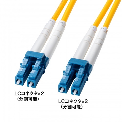 補強メガネ型光ファイバケーブル（シングルモード、ＬＣ&times;２－ＬＣ&times;２、５ｍ）　ＨＫＢ－ＨＬＣＬＣ１－０５　■お取り寄せ品