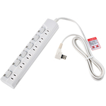 ランプレス個別スイッチ付電源タップ　６個口　２ｍ　ホワイト　ＷＬＫ－Ｅ６２（Ｗ）　■お取り寄せ品