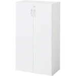 シンプル木製収納Ｄ３５０　３段両開き　ＷＨ　【組立サービス付】