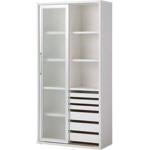 ◇ポルト３木製ストレージ高１８５０幅９００片引扉Ｗ　【組立サービス付】　※搬入経路チェック※