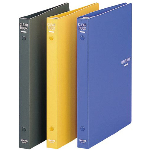 クリヤーブック替紙式Ｂ５縦２６穴１８枚ポケット　黄