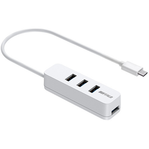 ＵＳＢ－Ｃ　３．２　Ｇｅｎ１　バスパワー上挿しハブ　磁石付　ホワイト　ＢＳＨ４Ｕ３２０Ｃ１ＷＨ　■お取り寄せ品