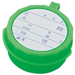 検便容器Ｕパック　緑　ワンタッチ式・ラベル付き　１００個入　　０－１７６２－１０