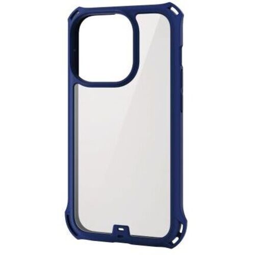 ｉＰｈｏｎｅ　１４　Ｐｒｏ用ハイブリッドケース／ＺＥＲＯＳＨＯＣＫ／フレームカラー／背面クリア／ネイビー　■お取り寄せ品
