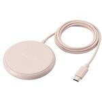 Ｑｉ規格対応ワイヤレス充電器／５Ｗ／卓上／ケーブル一体／１ｍ／ピンク　Ｗ－ＱＡ２５ＰＮ　■お取り寄せ品
