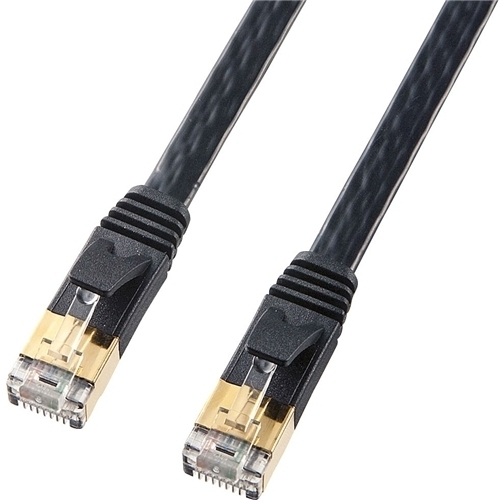 カテゴリ７フラットＬＡＮケーブル（１０ｍ・ブラック）　ＫＢ－ＦＬ７－１０ＢＫＮ　■お取り寄せ品