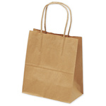 手提げバッグ　１０Ｐ茶無地　特小　【お取り寄せ品】７営業日以内届