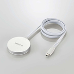 マグネットＱｉ２規格対応ワイヤレス充電器／１５Ｗ／卓上／メッシュケーブル／シルバー　■お取り寄せ品