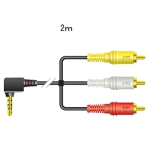 Ｌ型４極ミニプラグ（映像・音声用）－ピンプラグＸ３（２Ｍ）　ＶＸ－ＭＬ２０Ｇ　■お取り寄せ品