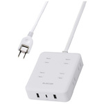 電源タップ　ＵＳＢ延長コード　８個口　ホワイト