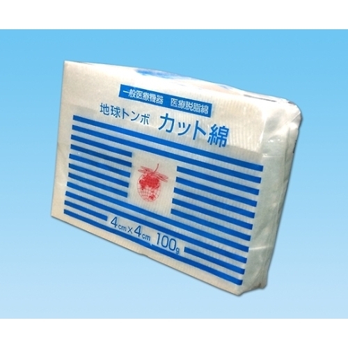 地球トンボ　４ｃｍ&times;４ｃｍカット綿　１００ｇ　１５８３５２　●ご注文は１０個から