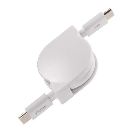 ＵＳＢ２．０　Ｔｙｐｅ－Ｃ　巻取りケーブル　ＰＤ６０Ｗ　ホワイト　ＫＵ－ＣＣＰ６０Ｍ０８Ｗ　■お取り寄せ品