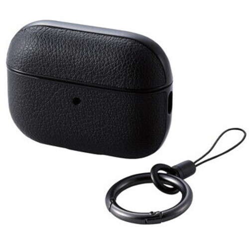 ＡｉｒＰｏｄｓ　Ｐｒｏ　第２世代対応アクセサリ／ソフトレザーケース／カラビナ付き／ブラック　■お取り寄せ品