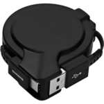 ＵＳＢケーブル／片引巻取／Ａオス－Ｃオス／７５ｃｍ／ブラック　ＯＷＬ－ＣＢＫＲＰＡＣ７５－ＢＫ　■お取り寄せ品