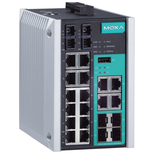 ギガビットマネージドイーサネットスイッチ、ＳＣコネクター　ＥＤＳ－５１８Ｅ－ＭＭ－ＳＣ－４ＧＴＸＳＦＰ　■お取り寄せ品