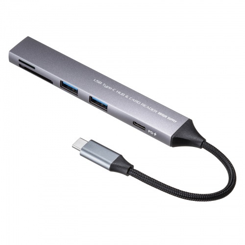 ＵＳＢ　５Ｇｂｐｓ　３ポート　スリム　ハブ（カードリーダー付き）　ＵＳＢ－５ＴＣＰＣ２８ＧＭ　■お取り寄せ品
