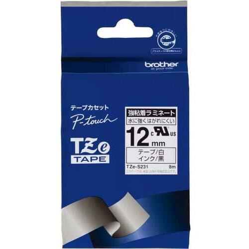 ピータッチＴＺｅテープ白強粘着　黒文字　１２ｍｍ幅
