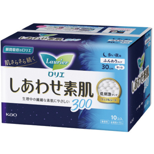 ロリエしあわせ素肌　多い夜用　３０センチ　羽つき