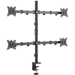 液晶モニターアーム　４画面（２&times;２）　クランプ／グロメット式　ＧＨ－ＡＭＥＮ４－ＢＫ　■お取り寄せ品