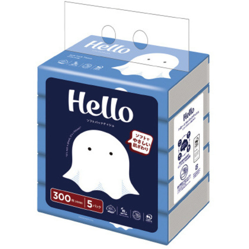 ハローソフトパックティッシュ１５０組５個パック&times;５