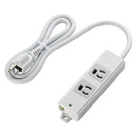 抜け止めＯＡタップ　３Ｐ　２個口　１ｍ　グレー