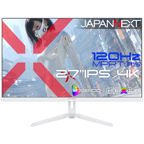 ゲーミングディスプレイ　２７型／３８４０&times;２１６０／ホワイト　ＪＮ－ｉ２７Ｇ１２０Ｕ２－Ｗ　■２営業日内届