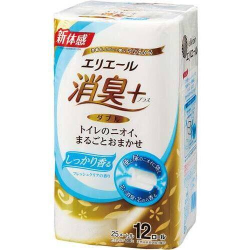 エリエール消臭＋トイレット　ダブル２５ｍ　１２個