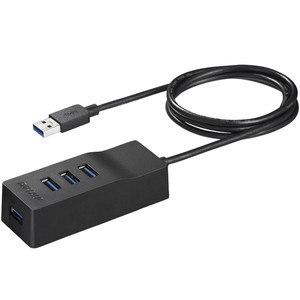 ＵＳＢ３．０　上挿し　４ポートセルフパワーハブ　ブラック　■２営業日内届