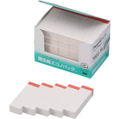 ポストイット　再生紙見出し　５０×１５　赤帯２５冊