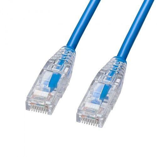 カテゴリ６Ａ　ＬＡＮケーブル（スリム、やわらか、ツメ折れ防止コネクタ、５ｍ・ブルー）　■お取り寄せ品
