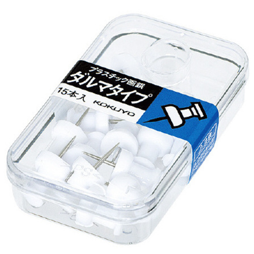プラスチック画鋲　ダルマタイプ　１５本　白Ｘ５