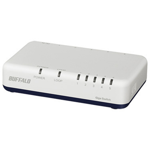 Ｇｉｇａ５ポート　スイッチングハブ　電源外付け　プラスチック筐体　マグネット付属　ホワイト　■お取り寄せ品