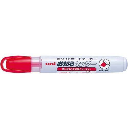 ボードマーカーユニお知らセンサー中字角芯　赤１０本